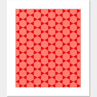 Concentric hexagons - red Posters and Art